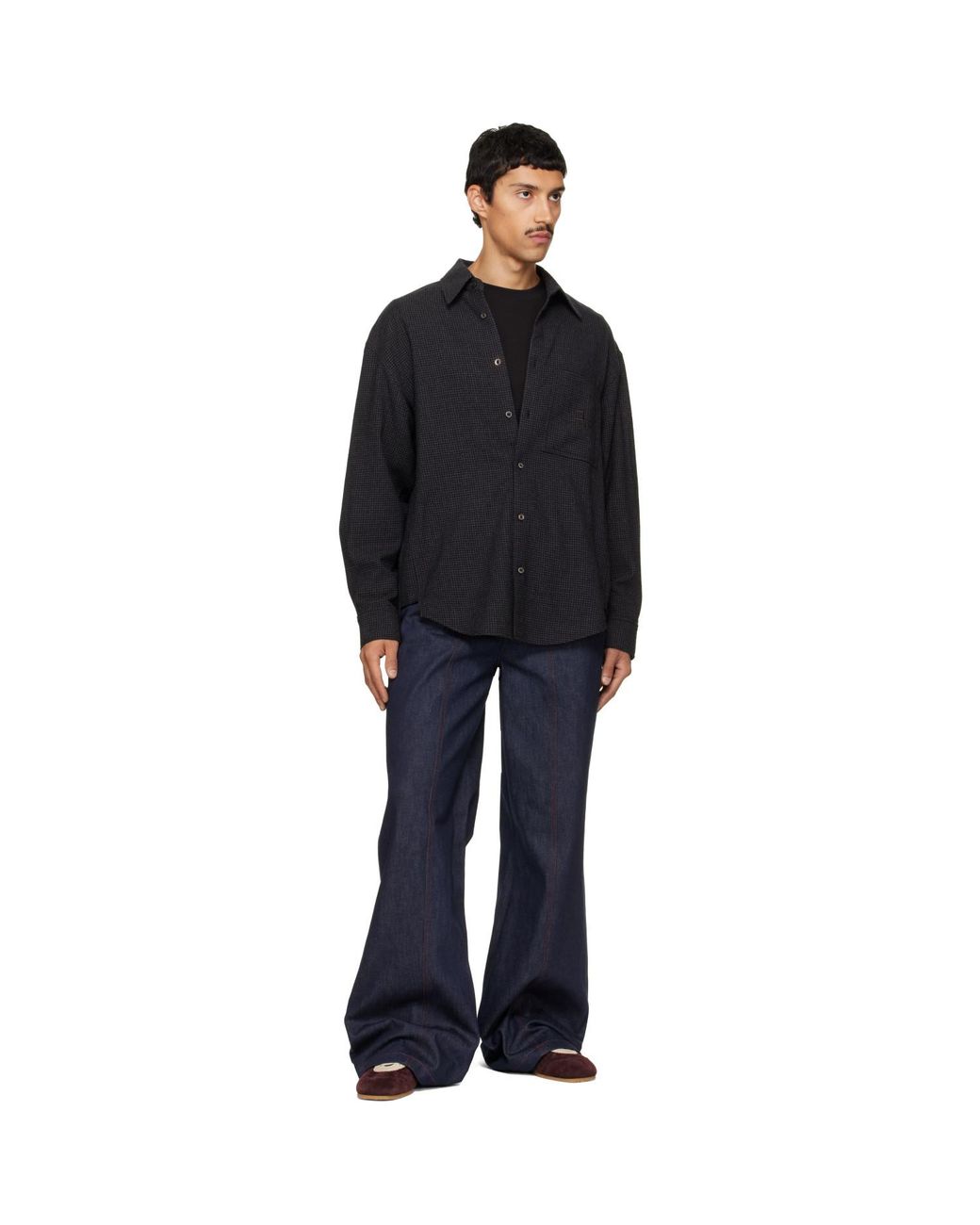 Deadwood Blue Progress Wide-Leg Denim Jeans for men