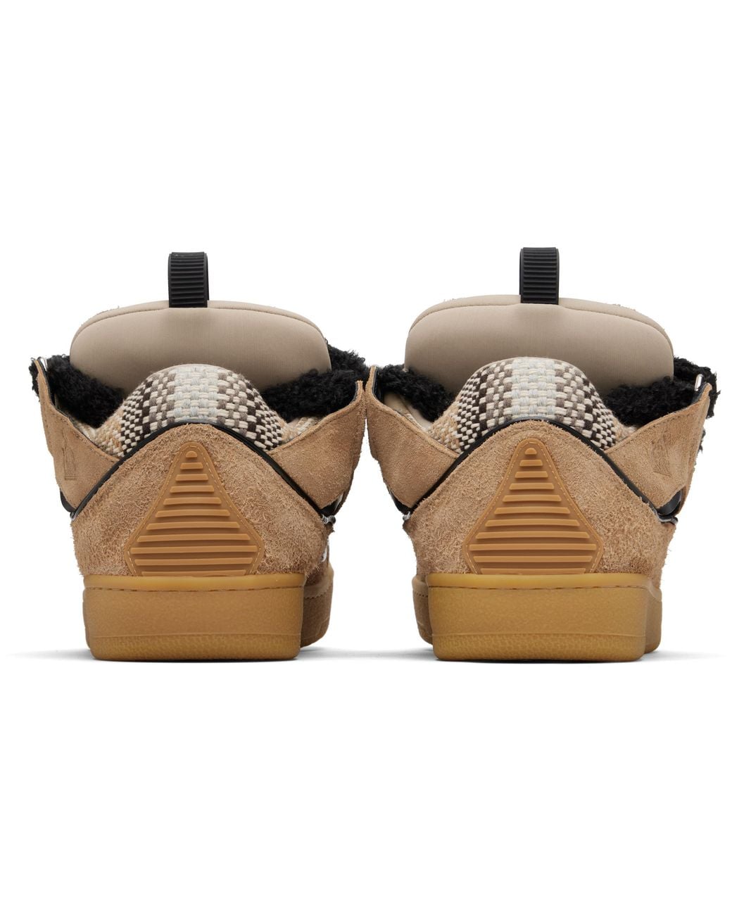 Lanvin Black Curb Suede Sneakers for men