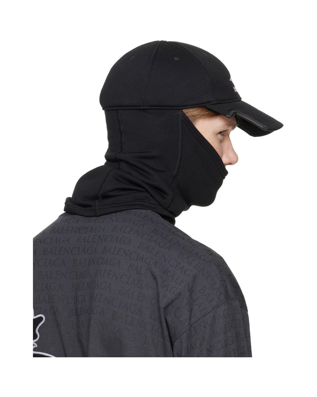 Balenciaga Black Neck Warmer Cap for men