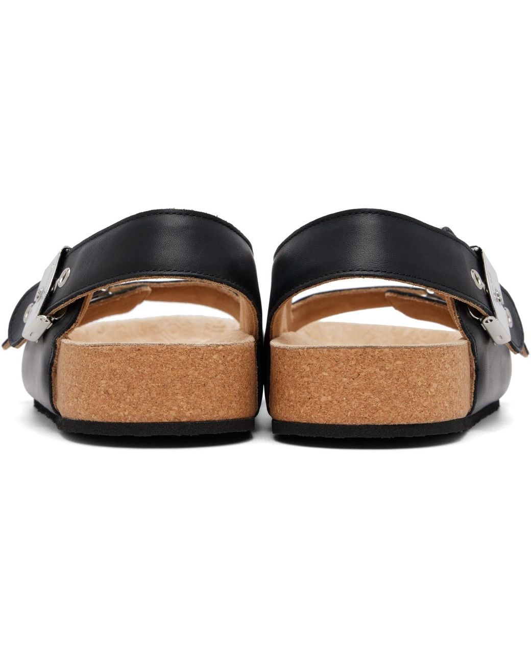 Balenciaga Black Scholl Edition Leather Sandals for men