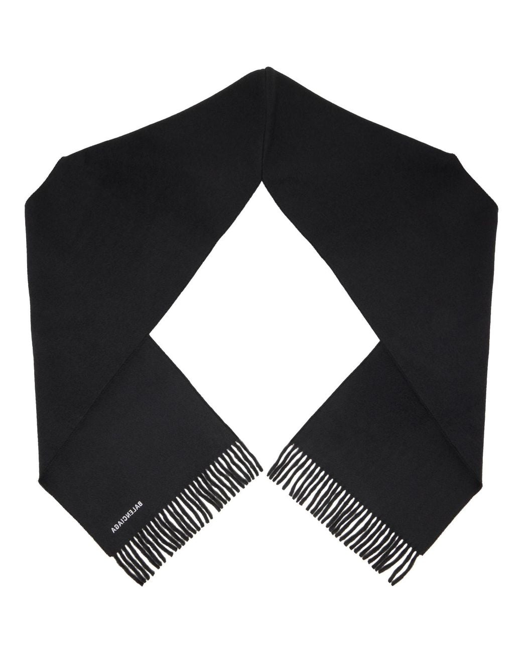 Balenciaga Black Wool Hooded Scarf