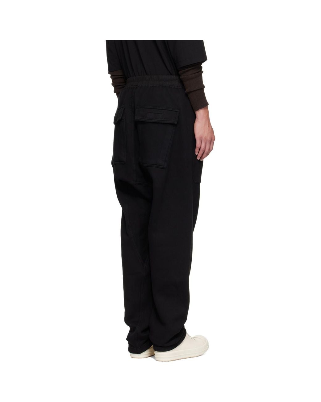 Rick Owens Black Tower Classic Drawstring Cargo Pants for men