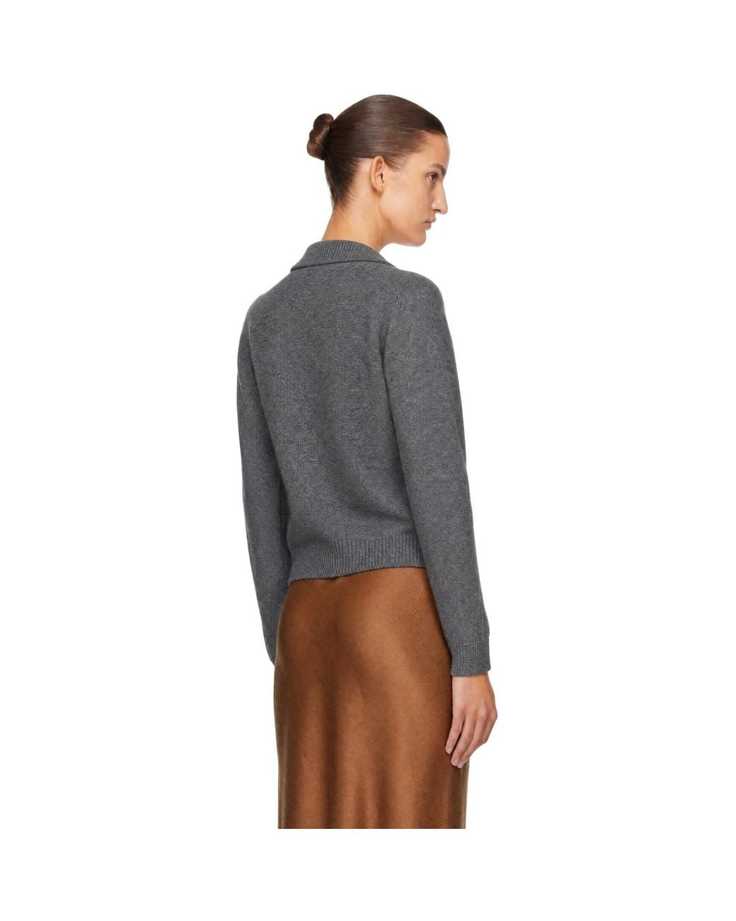 DUNST Gray Collared Knit Cardigan