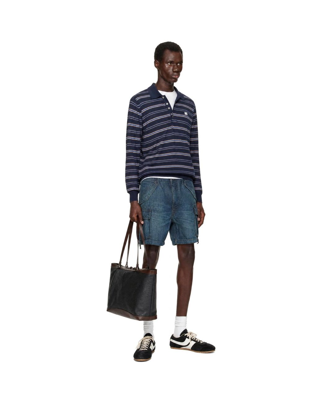 RRL Blue Cargo Denim Shorts for men