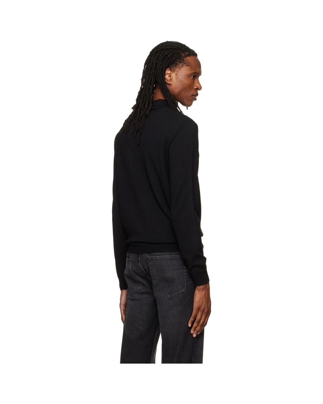 A.P.C. Black Wool Polo for men