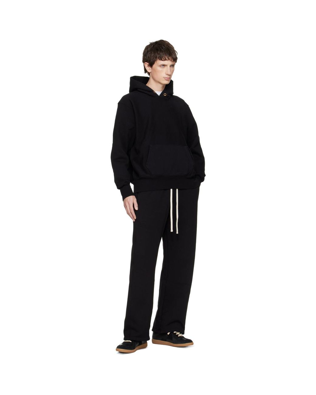 Les Tien Black Heavyweight Classic Sweatpants for men