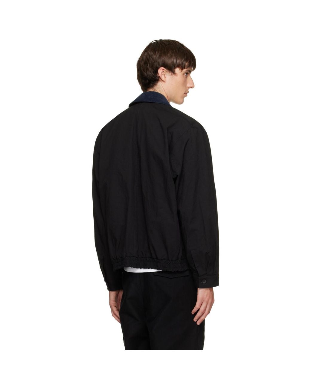 Song For The Mute Black Elasticated Coach Jacket for men