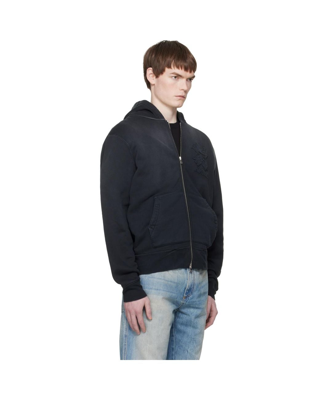 Amiri Blue Ma Quad Zip Hoodie for men