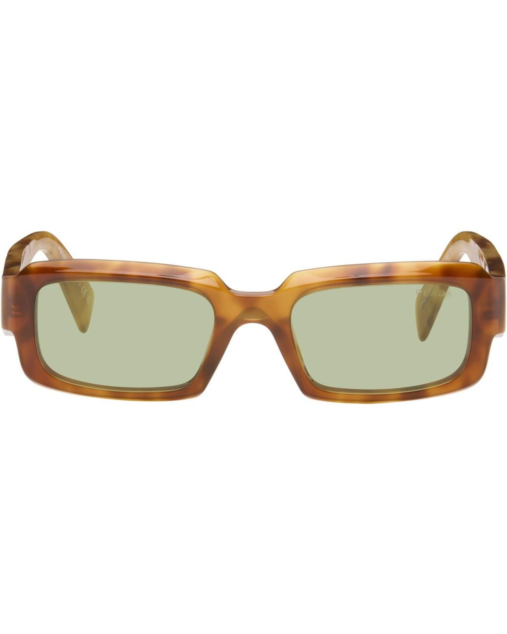 Prada Brown Rectangular Sunglasses