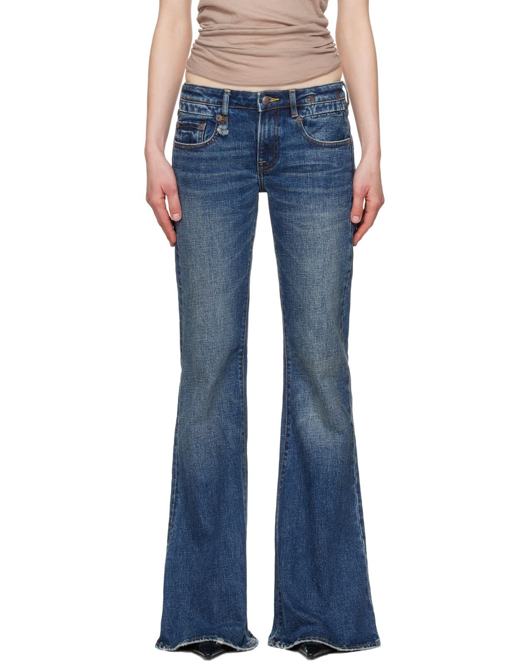 R13 Overflow Boy Flare Jeans in Blue | Lyst