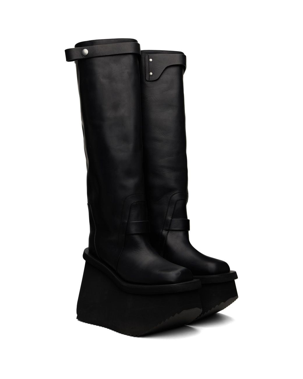 Rick Owens Black Tower Naska Factory Knee Boots for men
