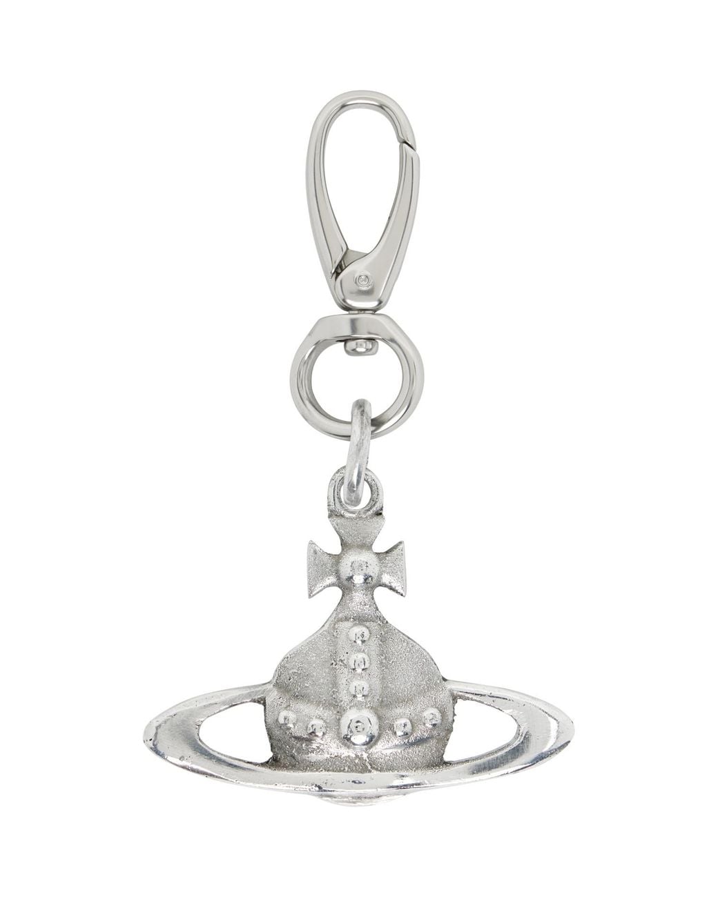 Vivienne Westwood White Orb Charm Keychain for men
