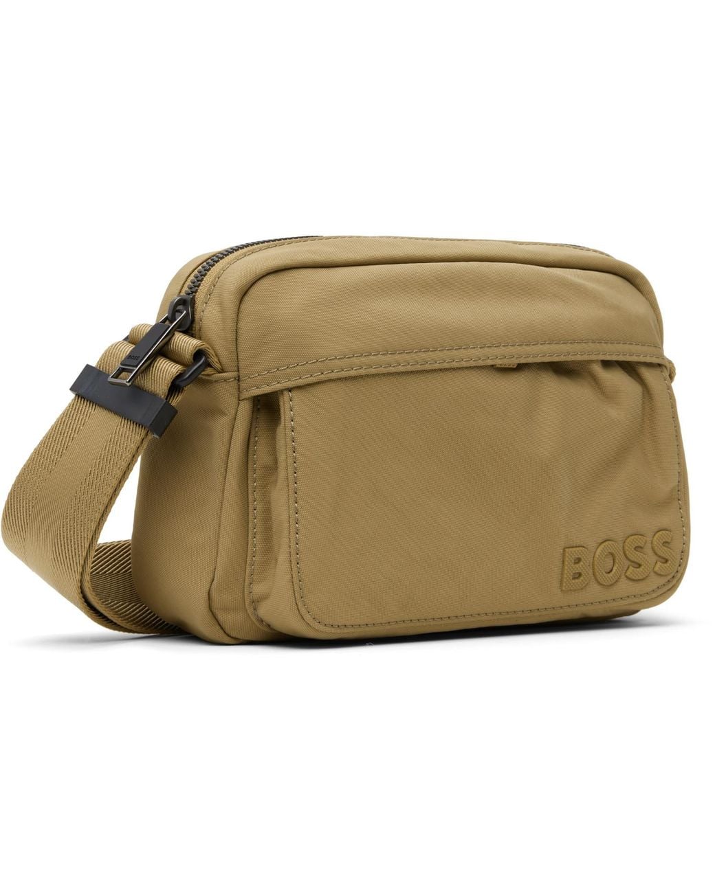 Boss Green Nylon Logo Patch Pouch for men