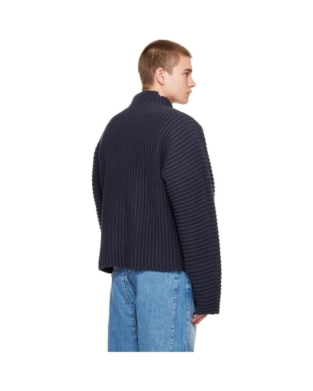 Seventh Blue Globe Rib Knit Cardigan for men