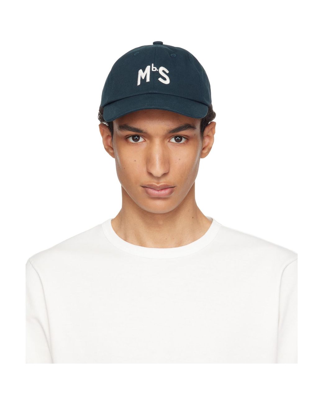 Merz B. Schwanen Blue 'Mbs' Logo Cotton Twill Cap for men