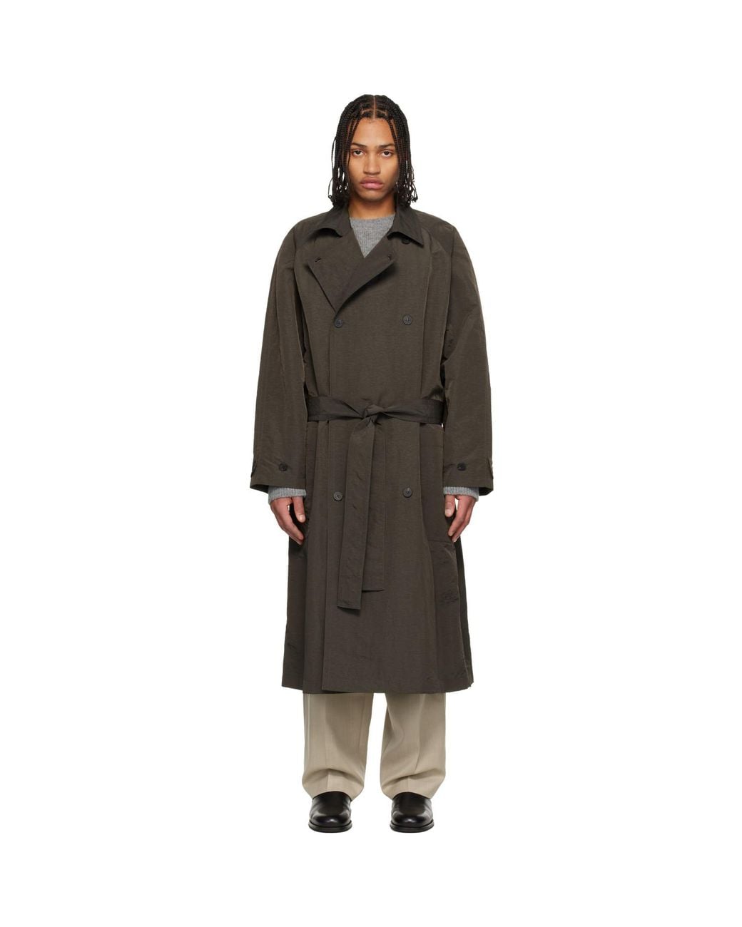 LE17SEPTEMBRE Black Crisp Raglan Trench Coat for men