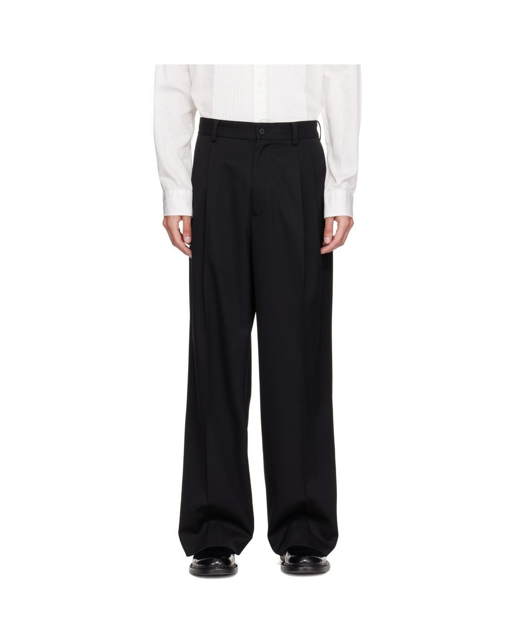 Ssstein Black Long Wide Trousers for men