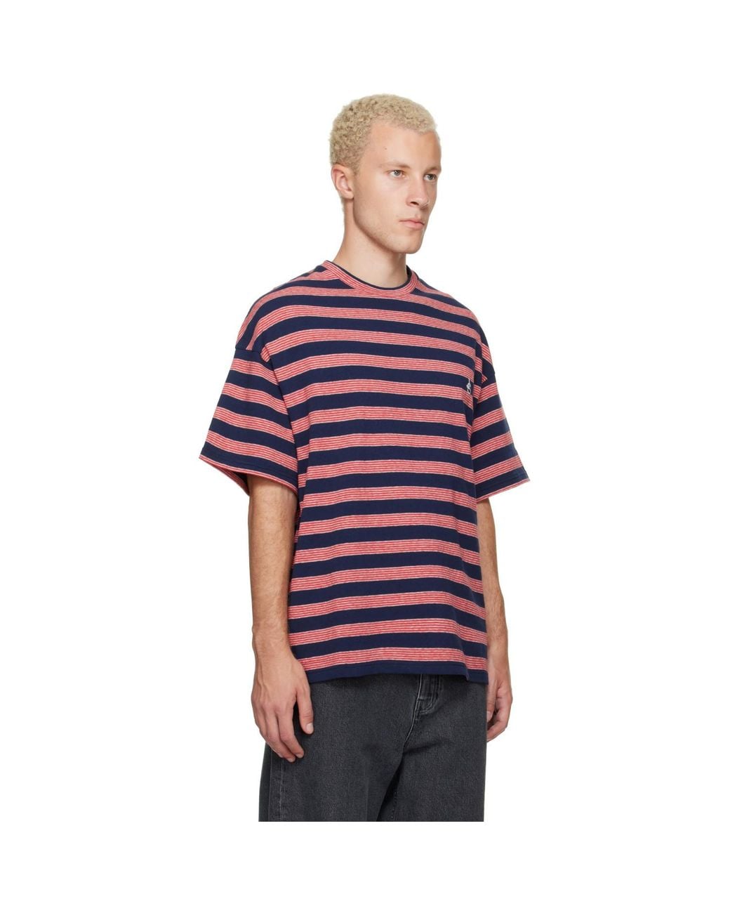 Jil Sander Purple Striped T-Shirt for men