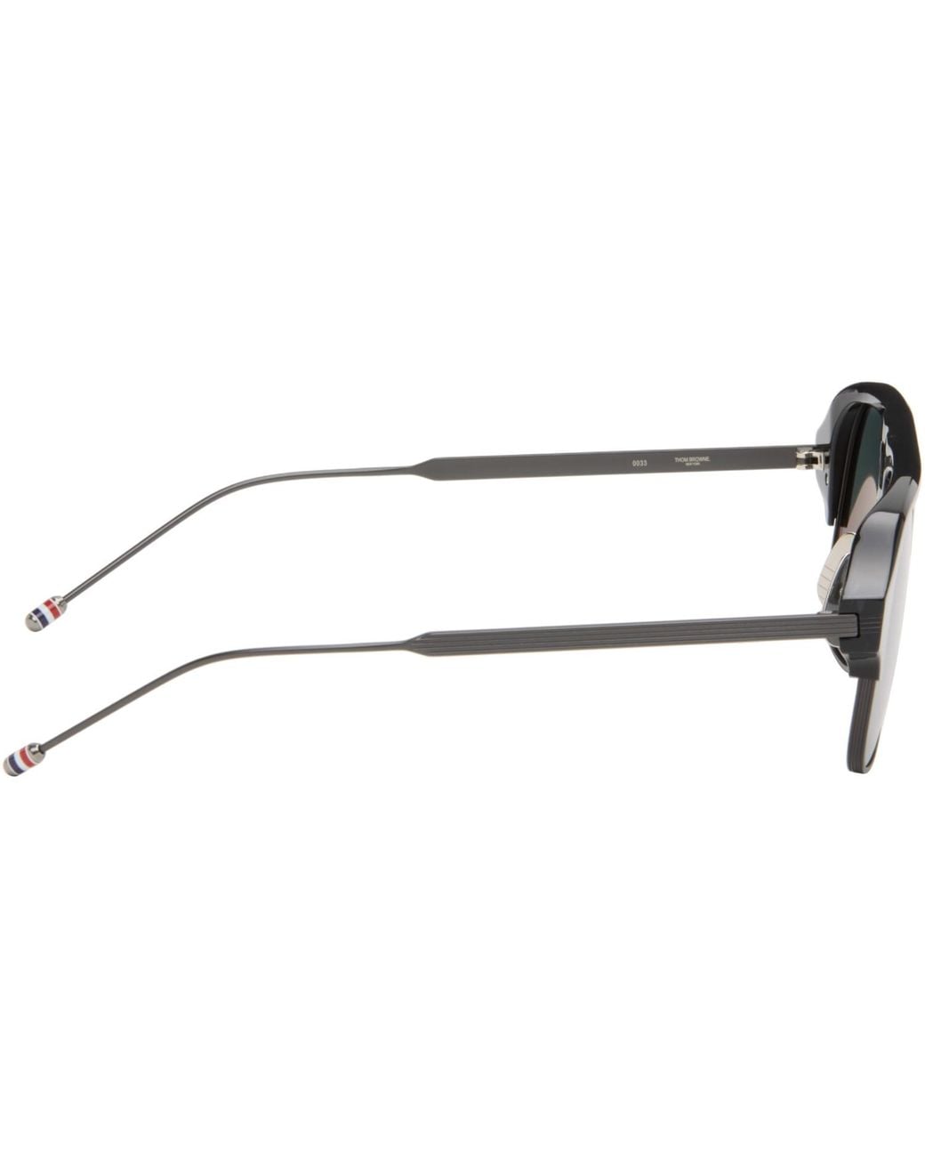Thom Browne Gray Acetate & Titanium Aviator Pilot Sunglasses for men