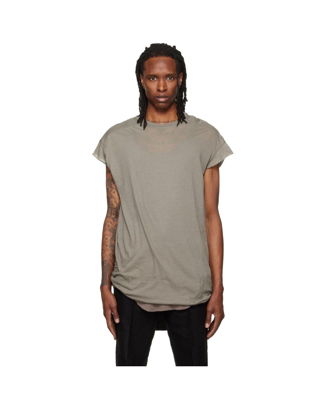 Rick Owens Gray Tower Rick S Jumbo S/S T-Shirt for men