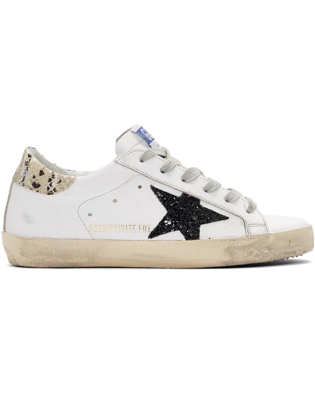 Golden Goose Leather Ssense Exclusive Python Tab Superstar Sneakers in ...