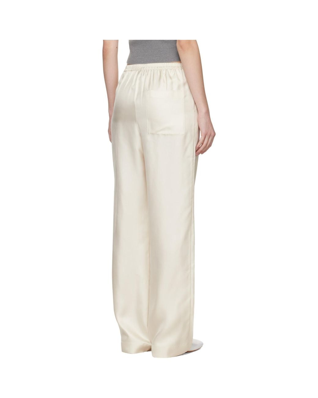 Loulou de Saison White Off- Alera Lds Silk Twill Trousers