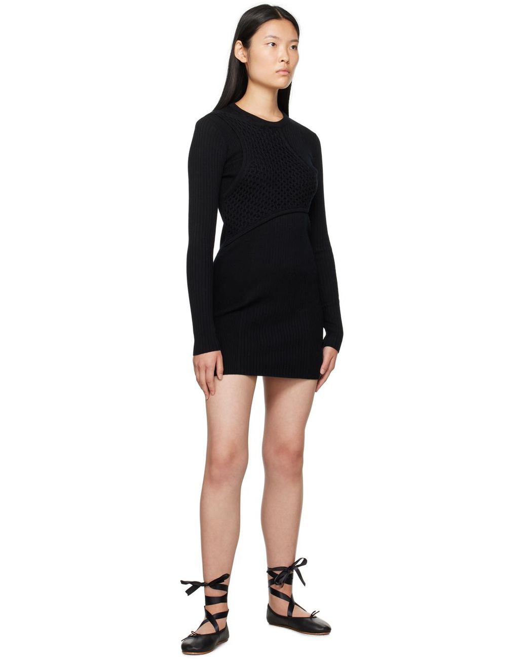 Feng Chen Wang Black Layered Minidress