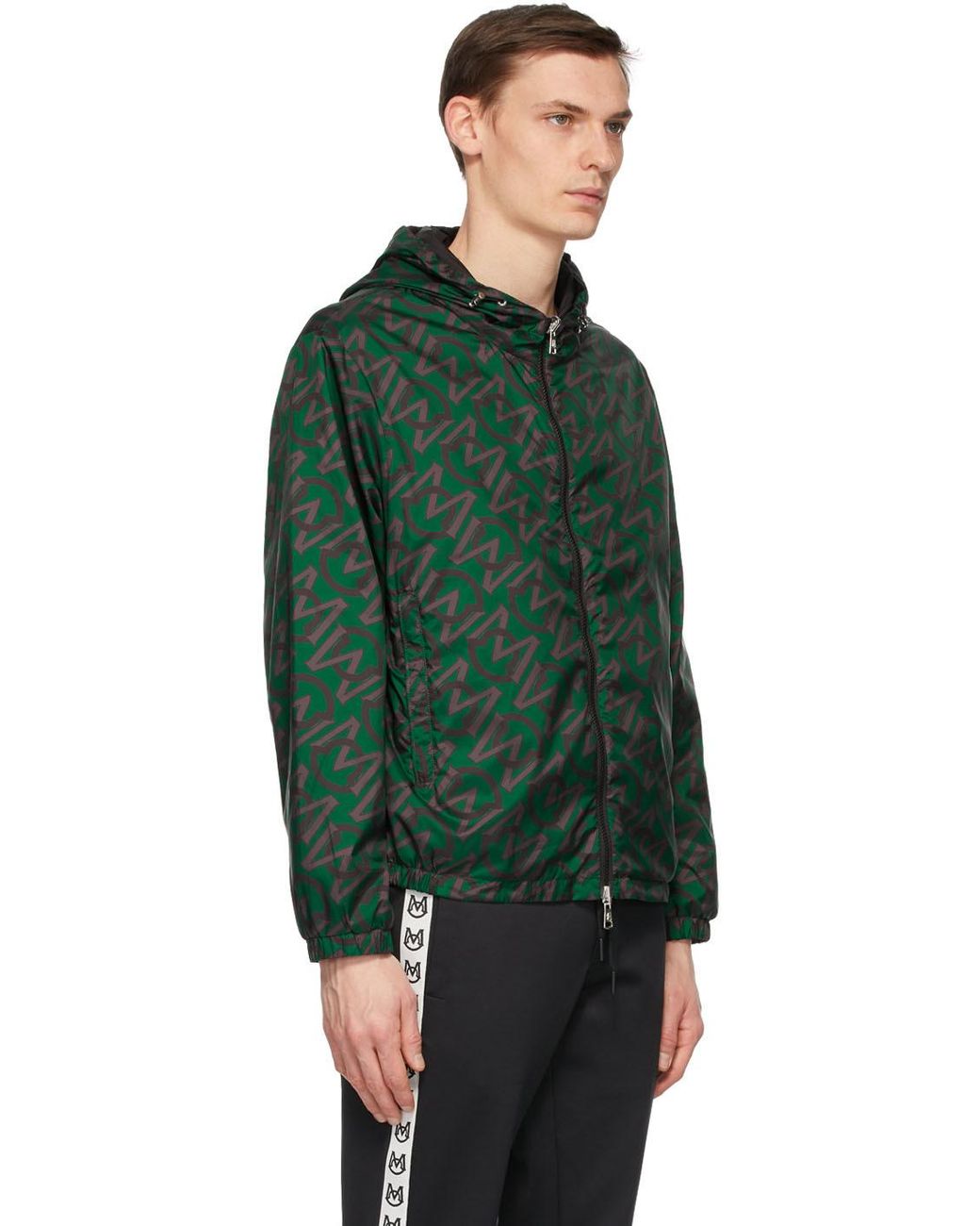 Moncler Satin Reversible Cretes Jacket in Green for Men | Lyst