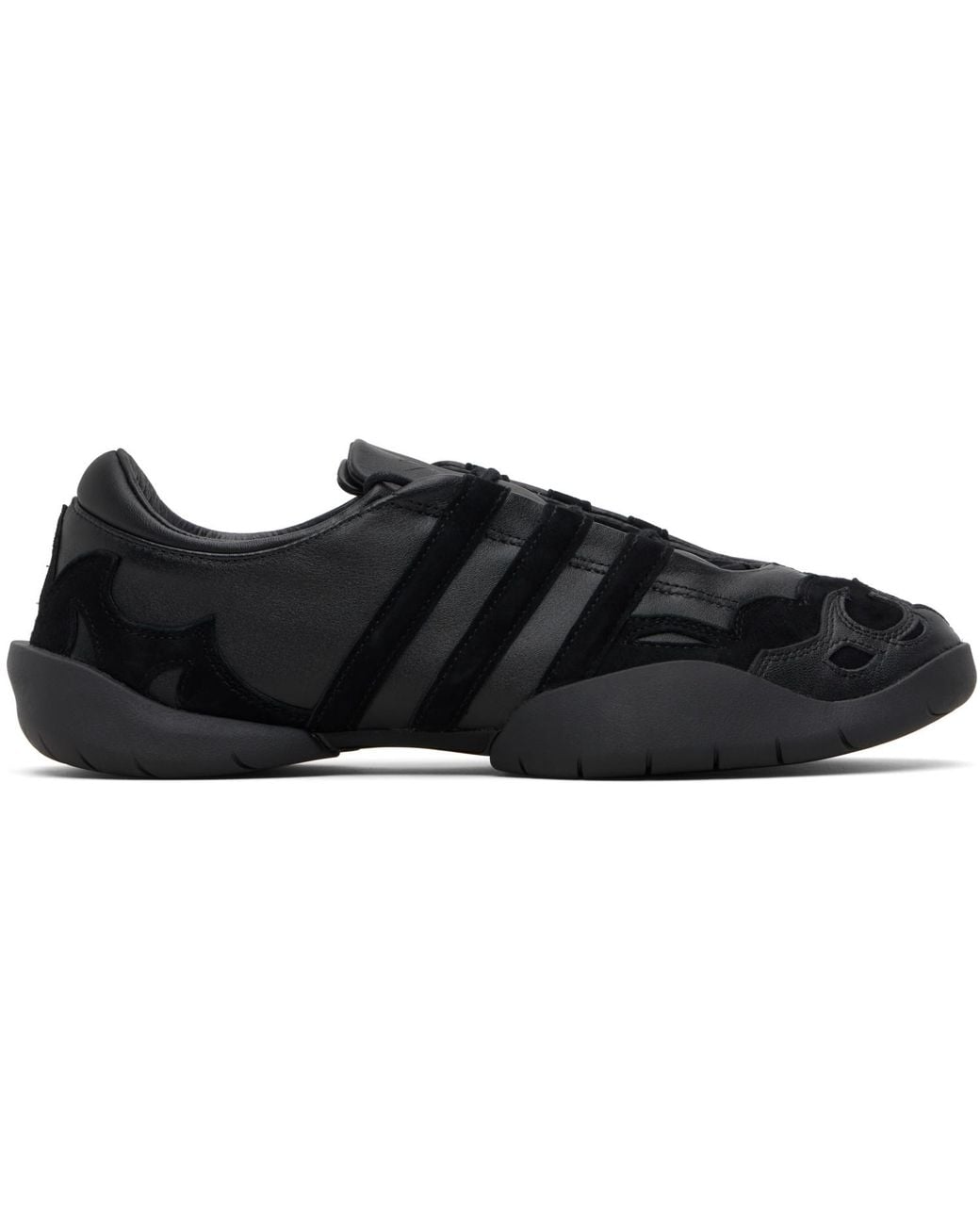Y-3 Black Regu Leather Sneakers for men