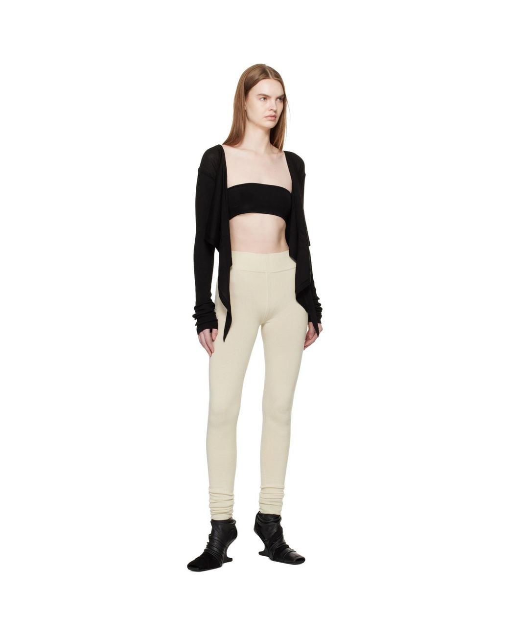 Rick Owens Black Temple Crop Wrap Top