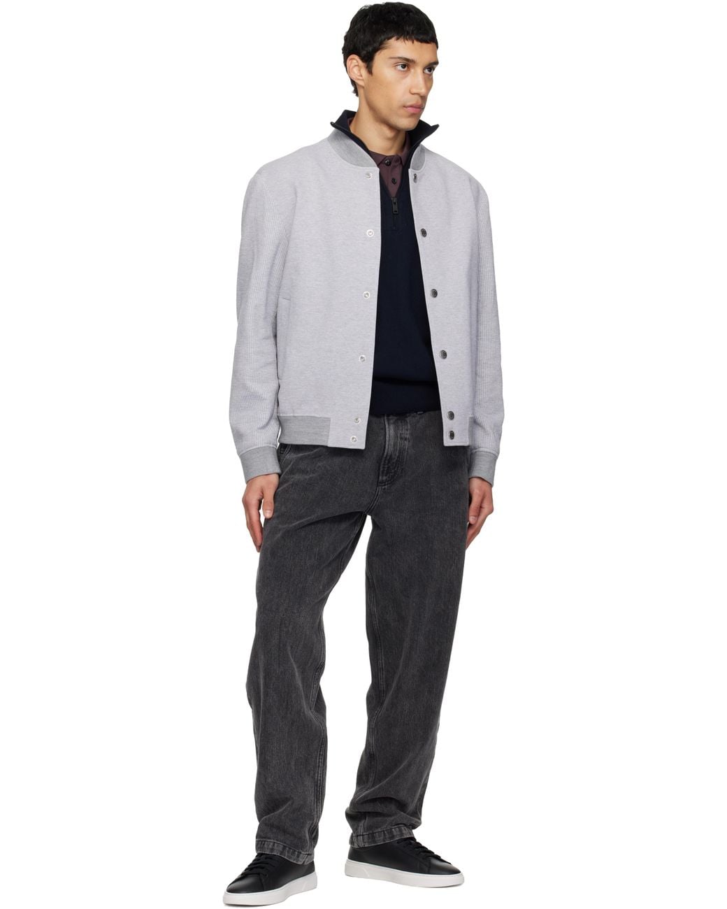 Boss Black Leather Logo Sneakers for men