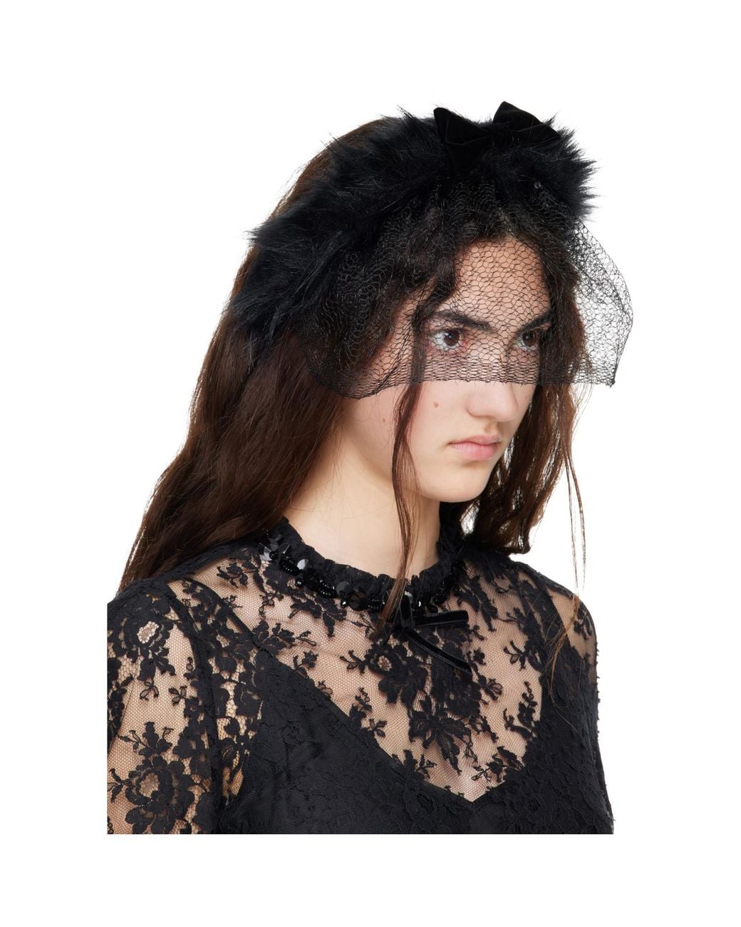 Anna Sui Black Veil Headband