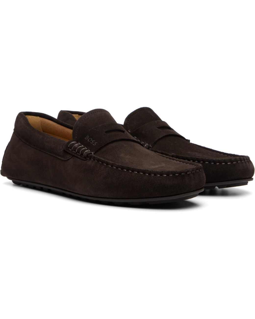 Boss Black Penny Trim Suede Loafers for men
