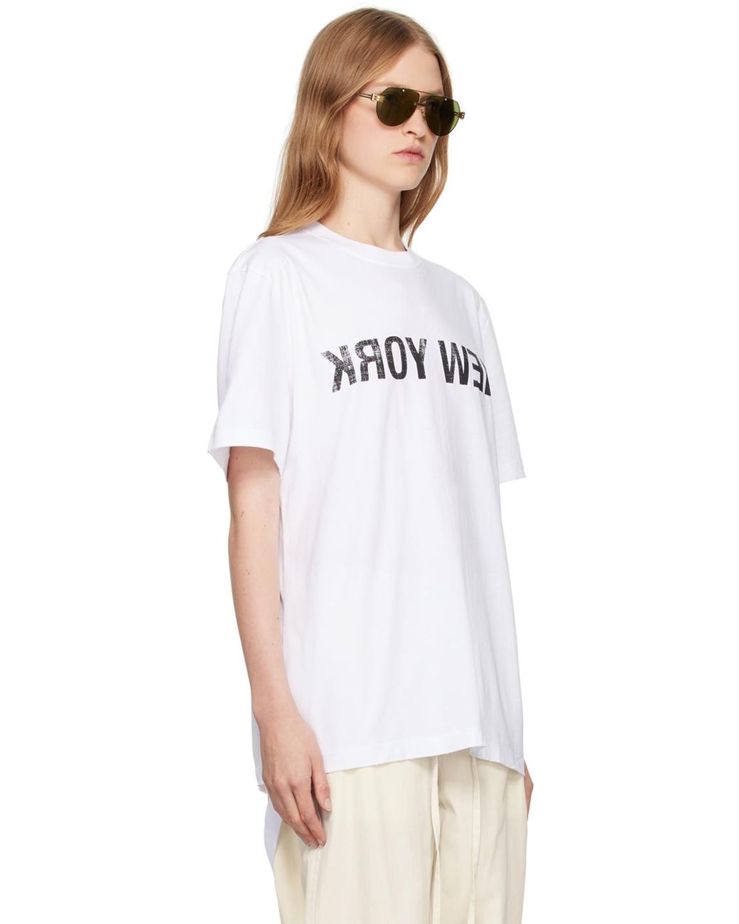 【関税込み】Helmut Lang ホワイト New York Seatbelt Tシャツ Helmut Lang New York Seatbelt T-shirt | White | FARFETCH