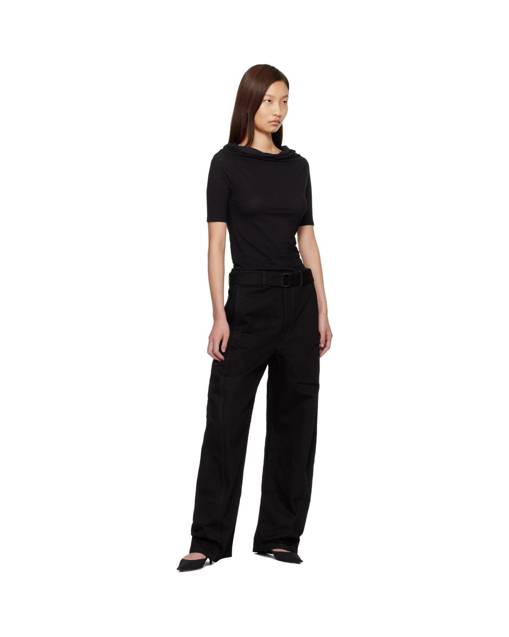 Lemaire Black Short Sleeve Twisted T-Shirt