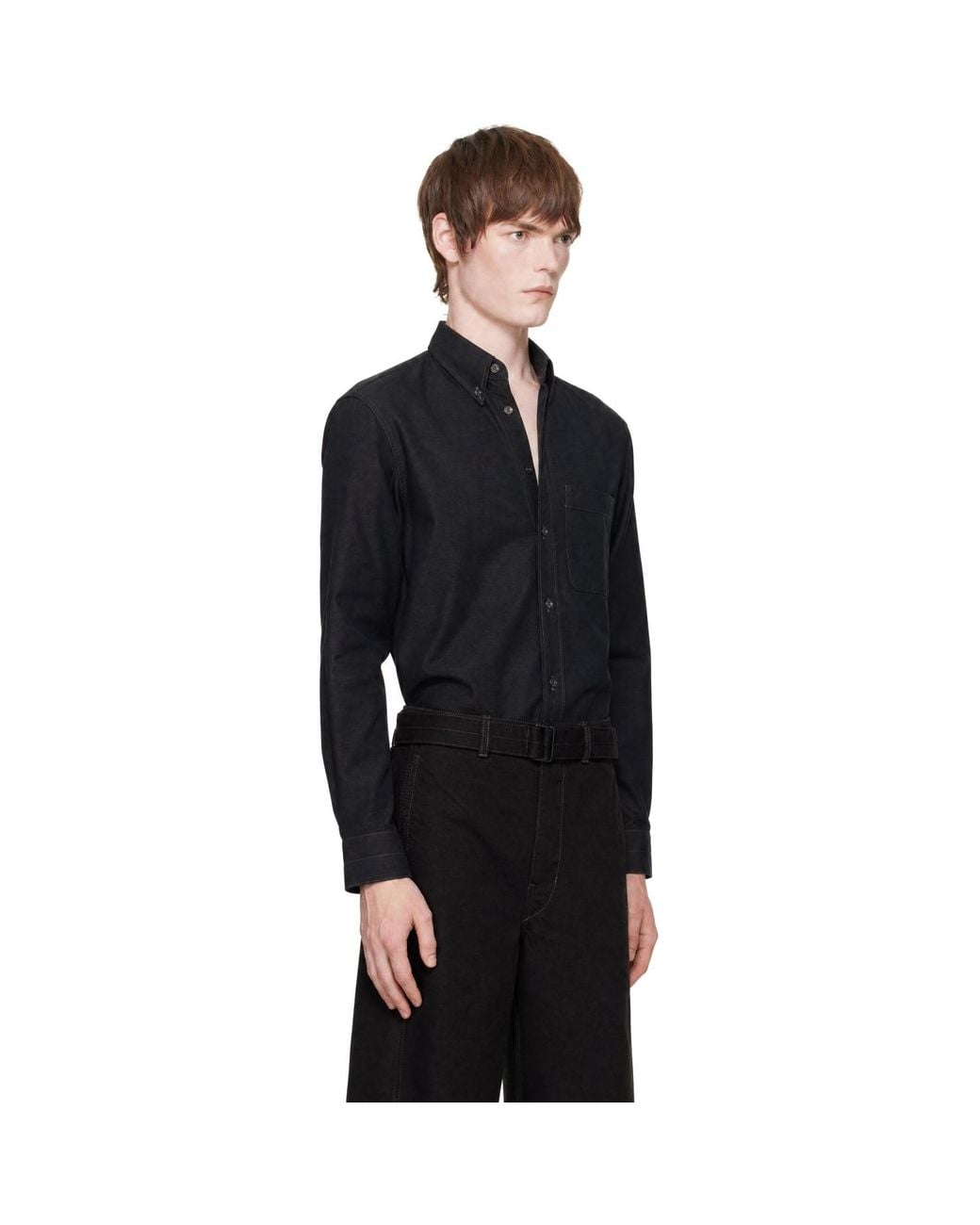 Lemaire Black Button Down Shirt for men