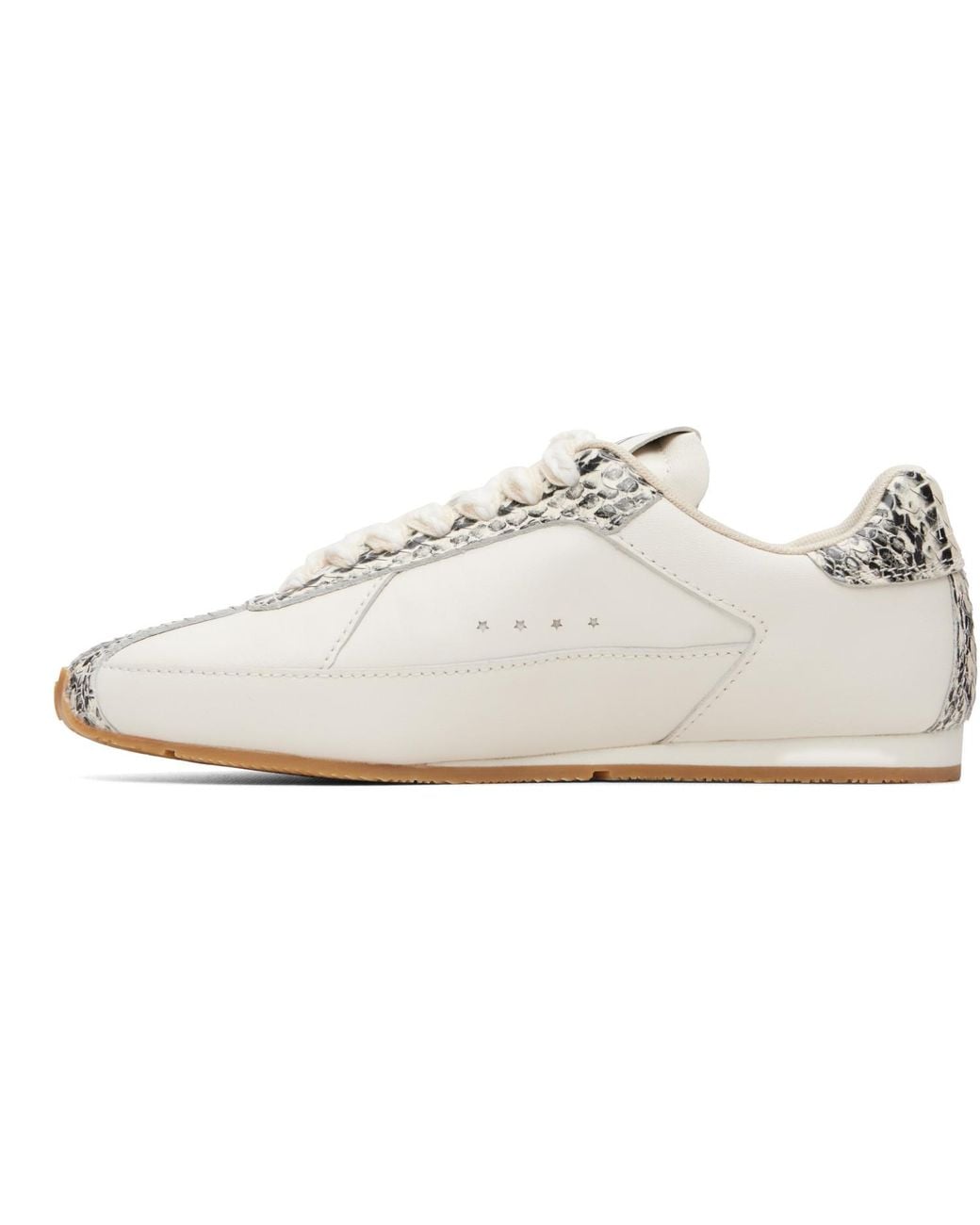 Amiri White Off- Lizard Pacific Flat Sneakers