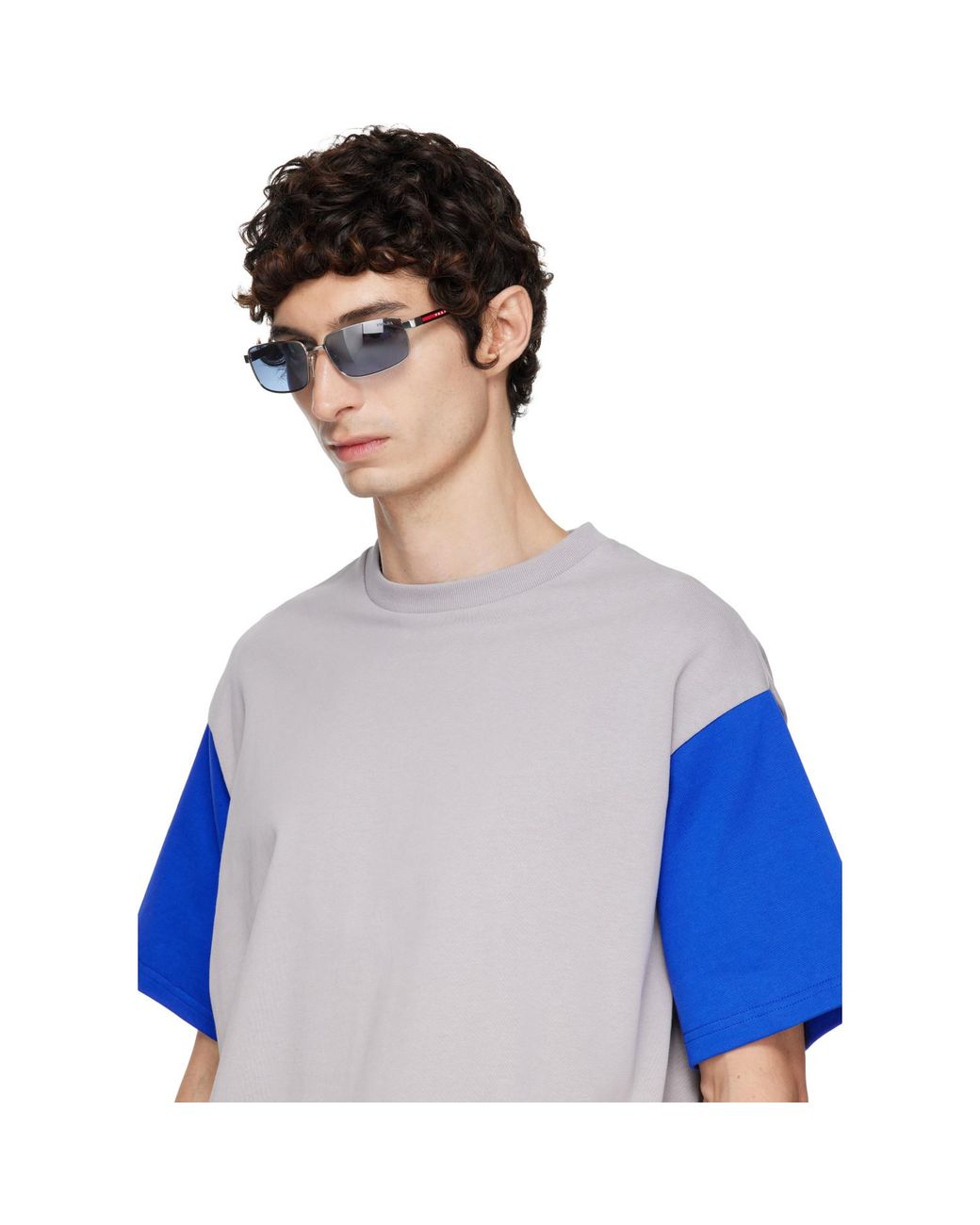 Prada Blue Linea Rossa Sunglasses for men