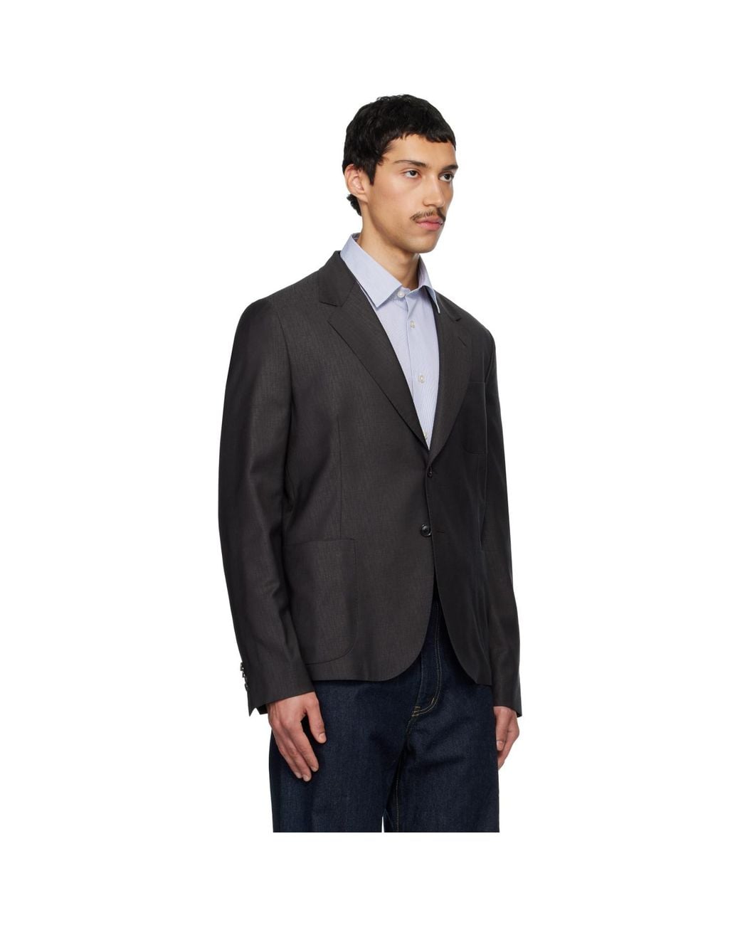 Paul Smith Black Two-Button Patch Pocket Blazer for men