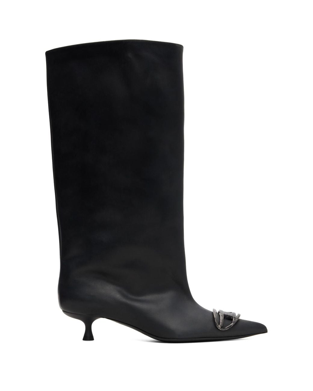 DIESEL Black D-Venus Tube Knee Boots