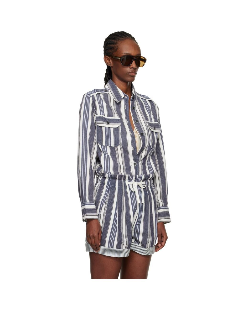 Isabel Marant Multicolor Off- Gelva Summer Striped Shirt
