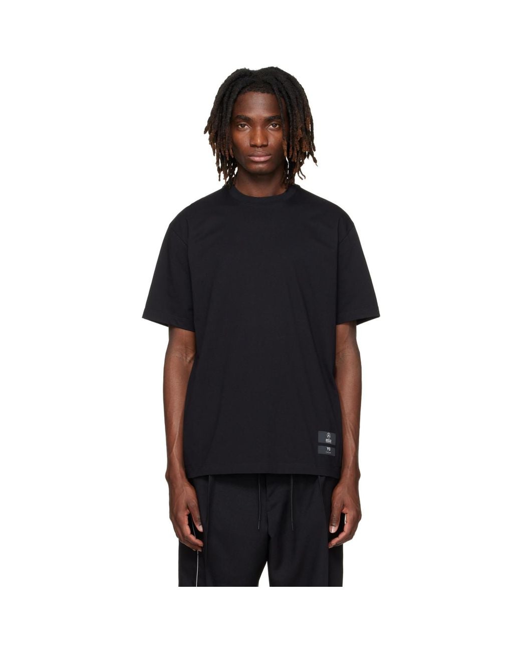 Y-3 Black Mercedes-Amg F1 Edition Logo Stack T-Shirt for men