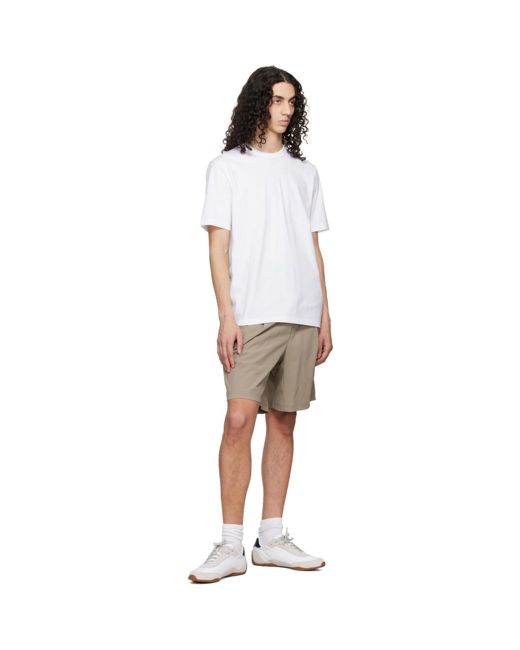 Boss Natural Taupe Water-Repellent Micro-Waffle Shorts for men