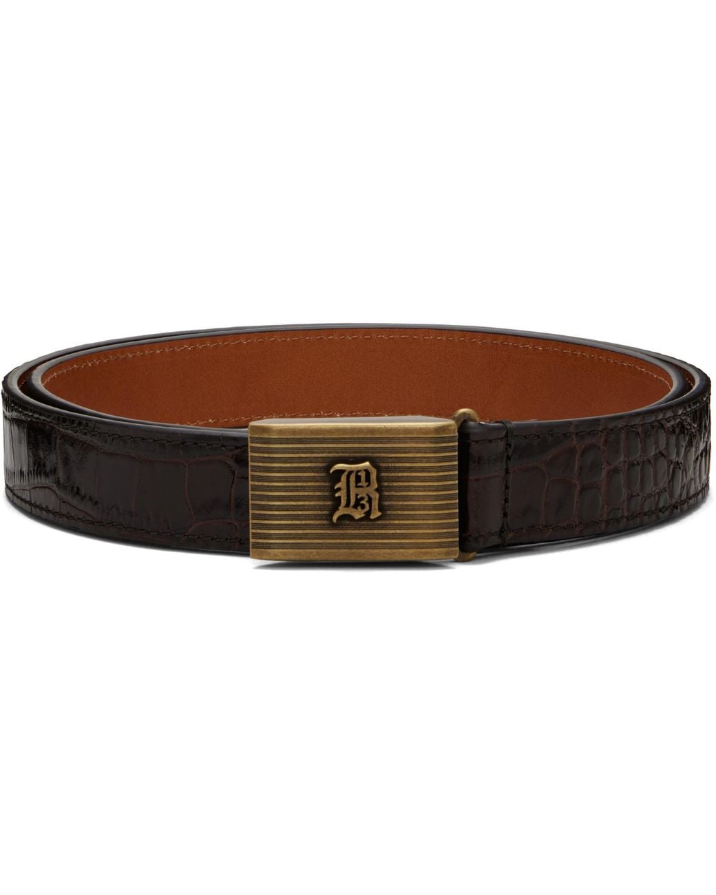 R13 Brown Box Buckle Belt