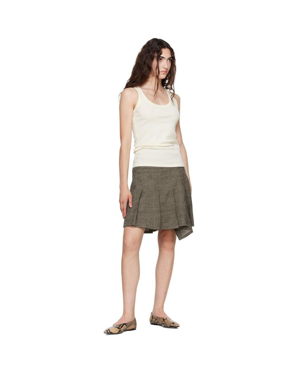 Aeyde Brown Moa Pointed-Toe Ballerina Flats