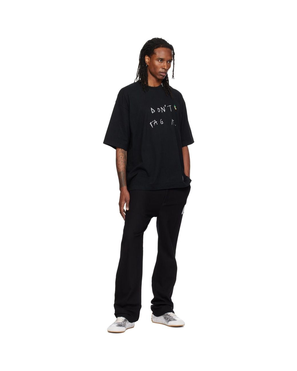 Maison Mihara Yasuhiro Black 'Don'T Tag Me' Printed T-Shirt for men