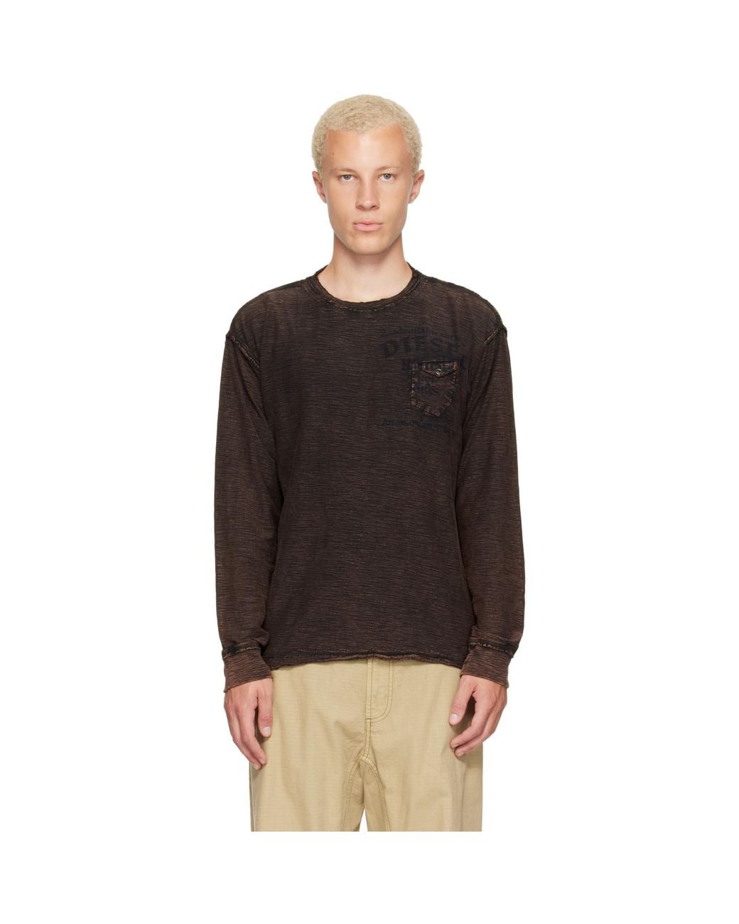DIESEL Black T-Aldy Long Sleeve T-Shirt for men