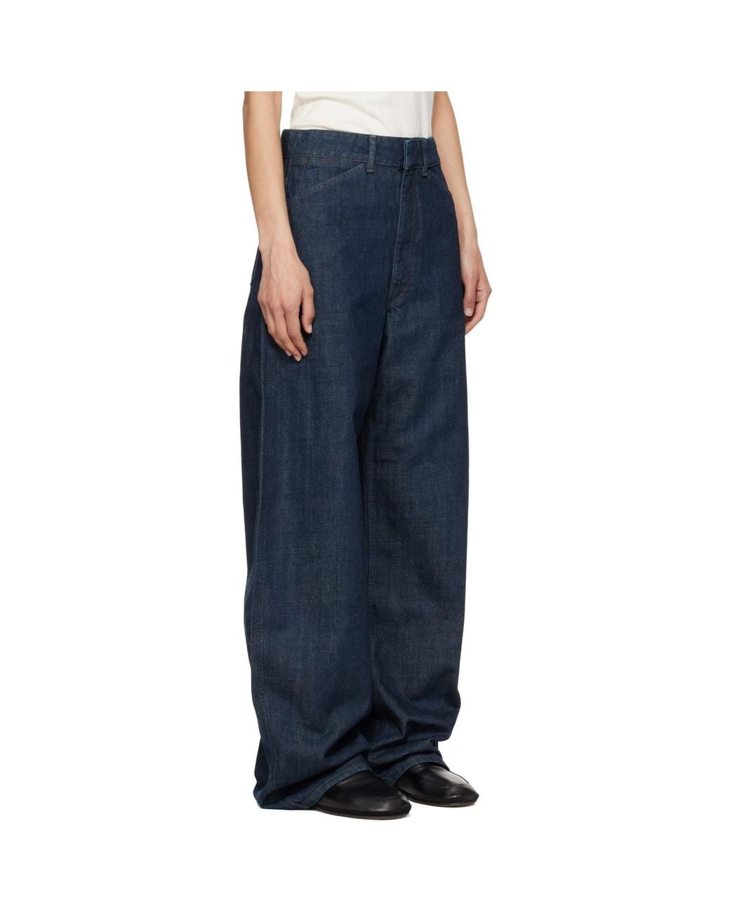 Lemaire Blue High Waisted Curved Jeans