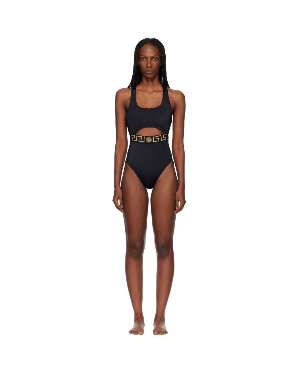 Versace Black Cutout Swimsuit