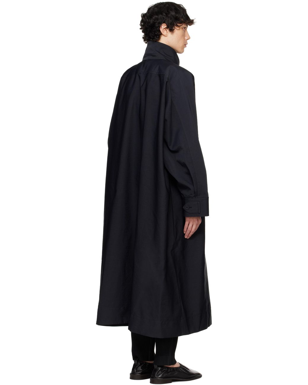 Homme Plissé Issey Miyake Blank Coat in Black for Men | Lyst